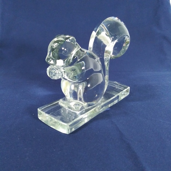 Squirrel Bookend Clear Glass VTG Table/Staging Decoration Collectible