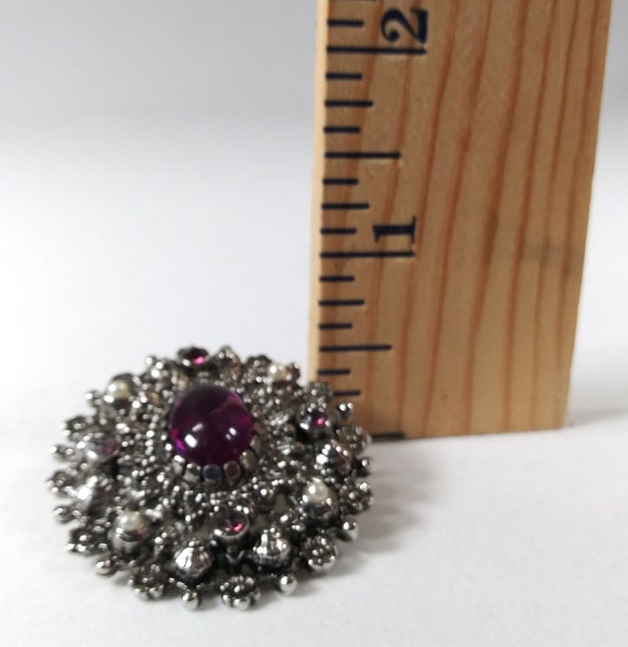 Vintage Sarah Coventry Purple/Pearl Jeweled Penda… - image 10
