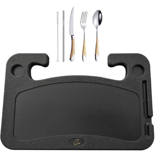 Black Steering Wheel eating tray, car Tray, serving tray, Car Accessories for Student, Business, Restaurant Supplies, Cup Laptop Holder