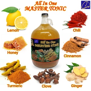 Tónico de sidra de fuego / Shot tónico maestro kosher halal / Vinagre de sidra de manzana con jengibre, cúrcuma y cayena / Shot de bienestar para el sistema inmunitario / Desintoxicante