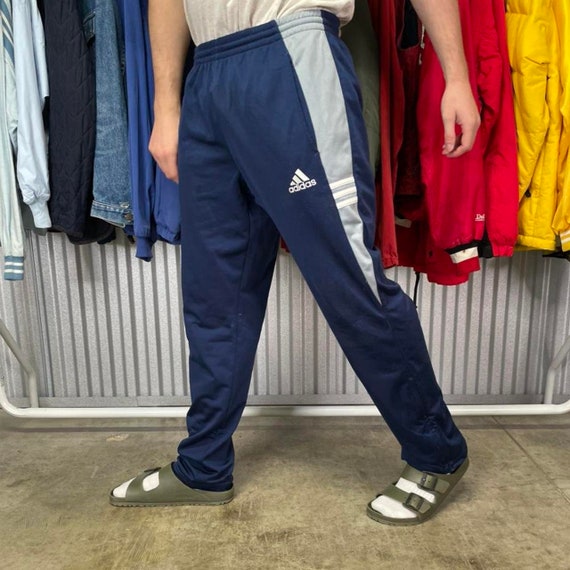Adidas 90s Straight Leg Sports Joggers Navy Etsy