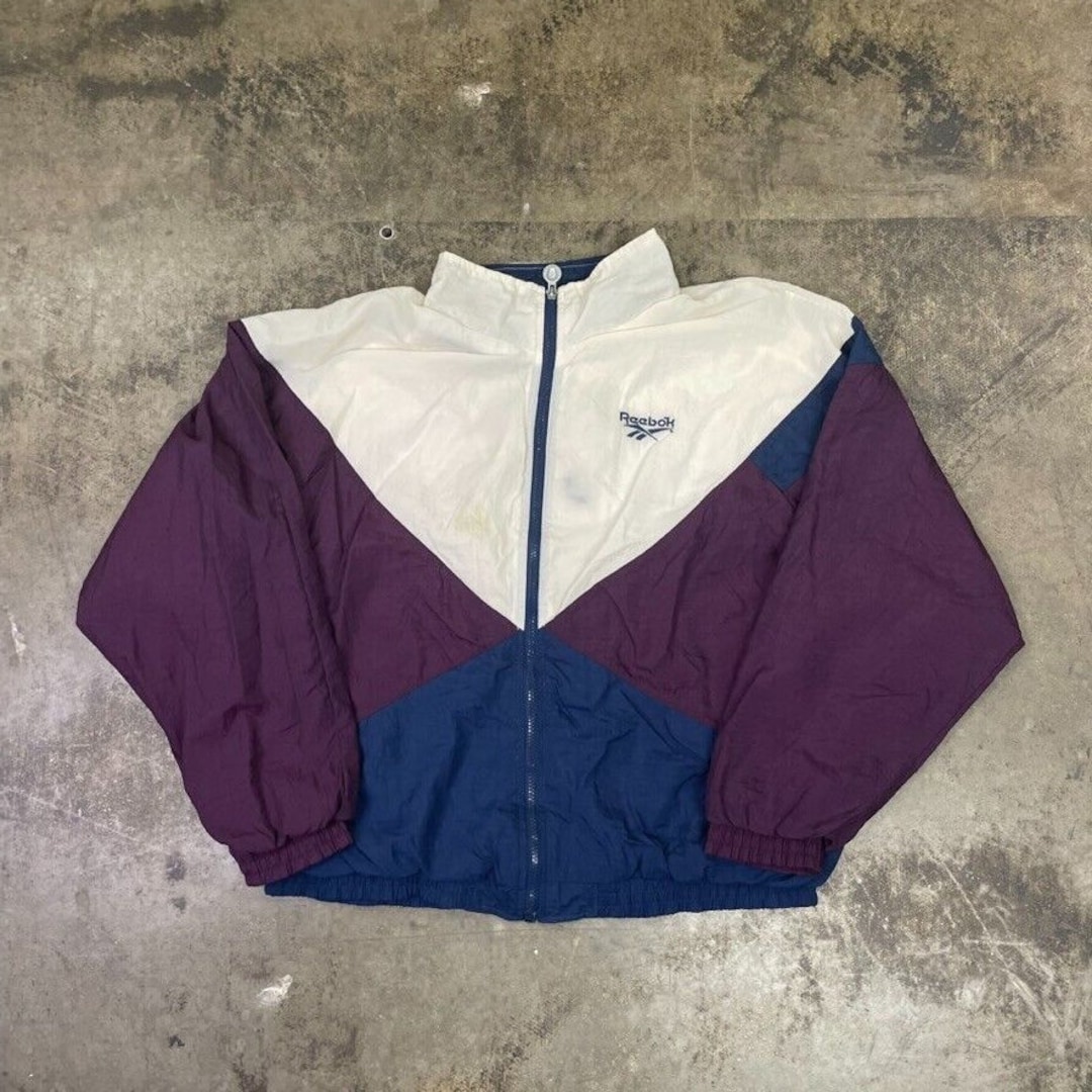 Vintage 90s Green Blue White Reebok Track Jacket XXXL
