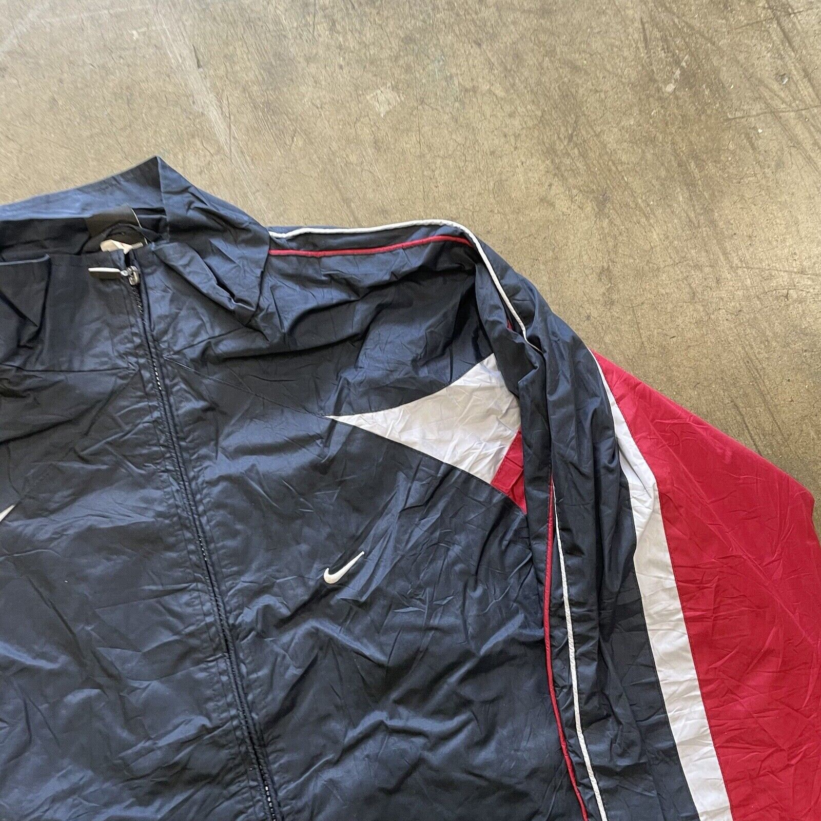 Nike Rain Jacket 90s Vintage Swoosh Fullzip Coat Navy Blue Etsy