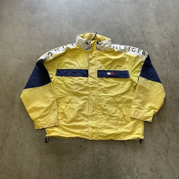 90s Tommy Hilfiger Yellow Jacket Etsy