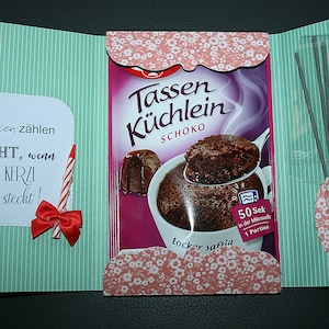 Geburtstagsüberraschung, Tassenkuchen, Kuchen, Geburtstagskuchen,Geburtstag, Verpackung, Handmade, Tassenküchlein