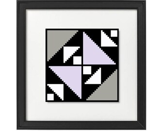 Cross Stitch/Diamond Painting Quilt Pattern - Black and White Quilt