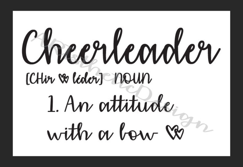 CHEERLEADER Definition Digital Download for STICKERS or CRICUT Etsy