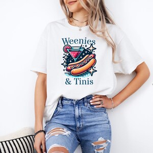 Weenies and Tinis bachelorette Party Weenies and martinis Bach Party Martini Themed Bachelorette Party shirt