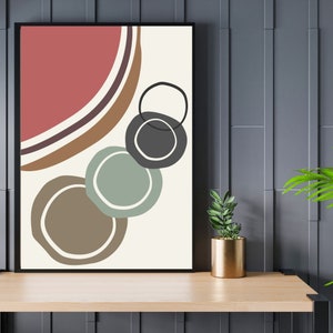 Pastel Circles Colorful Abstract Wall Art Abstract Mid Century Modern Scandi Art Abstract Wall Decor New Home Decor