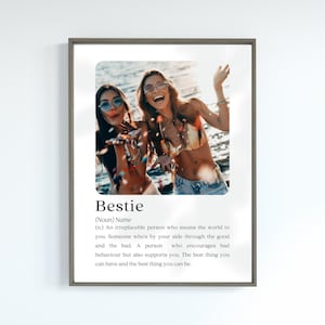 Personalised Bestie definition meaning | Printable Wall Art | Best Friend Gift | Digital Download Print