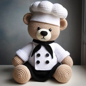 Chef Bear Crochet Pattern Amigurumi crochet pattern English PDF pattern Crochet Toy