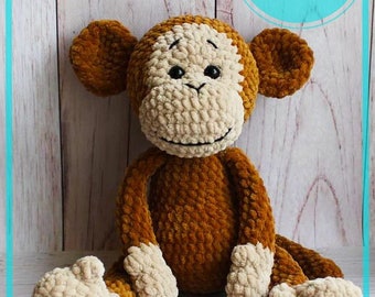 Plush Velvet Monkey Amigurumi PDF Crochet Pattern Stuffed Monkey plush pattern amigurumi animals