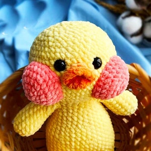 PDF Plush Lalafanfan Amigurumi Crochet Pattern Cute Lalafanfan Duck Crochet Patterns Cute Duck Amigurumi, Handmade Gift