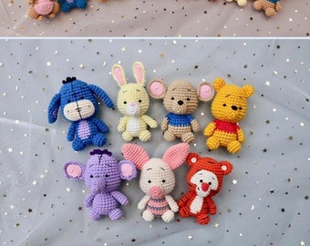 8in1- winnie the POOH and friends crochet pattern English Step By Step PDF PATTERN