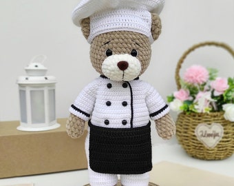 Chef Bear Crochet Pattern Amigurumi crochet pattern English PDF pattern Crochet Toy