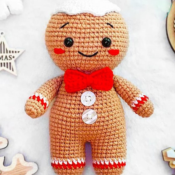 Instructions au crochet Modèle de Noël au crochet, bonhomme en pain d'épice, modèle au crochet en pain d'épice