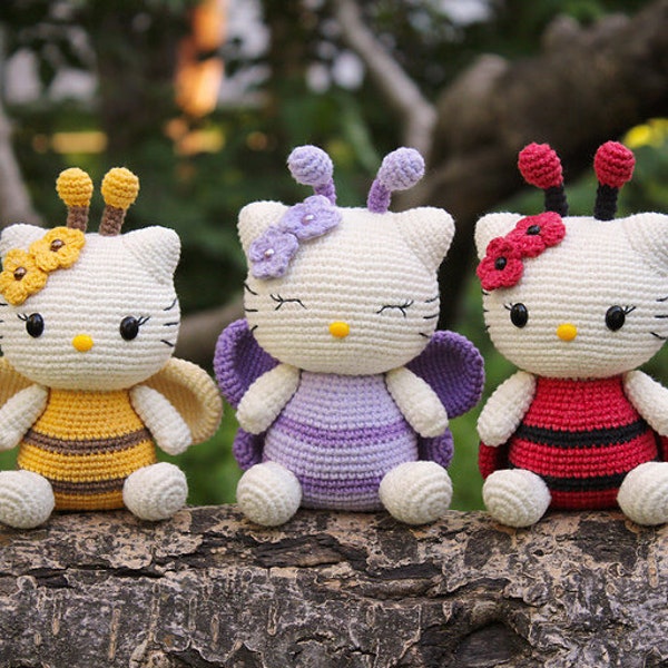 Spring KITTY and FRIENDS Amigurumi Pattern Crochet Pattern Cat Amigurumi kitten instructions