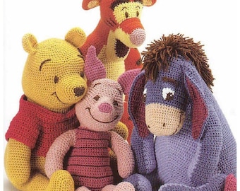 PDF Patrón de crochet vintage de Winnie Pooh y sus amigos