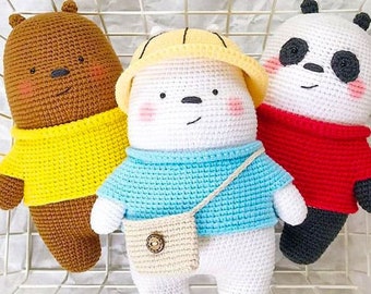 Amigurumi PDF Crochet Teddy Bear Pattern With Outfits Teddy bear crochet pattern Amigurumi crochet patterns - crochet animals