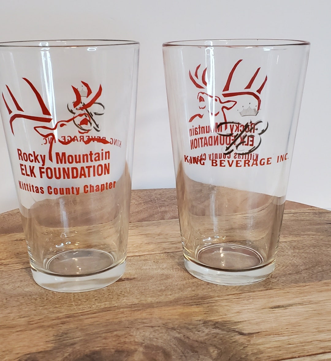 Set of 2 Pint Glasses Rocky Mountain Elk Foundation Kittitas Etsy