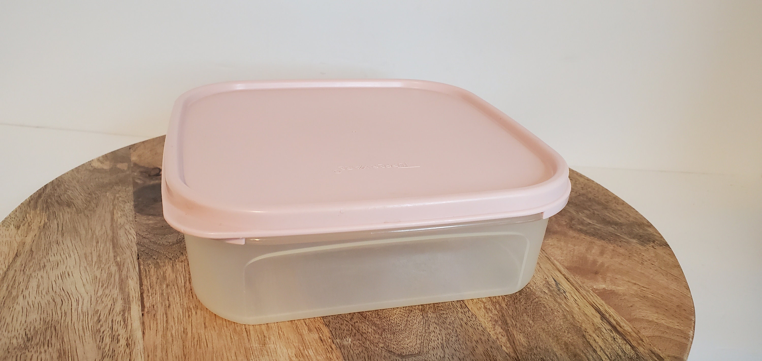 Tupperware Container Set of 4 Vintage Pink With Clear Lids AS IS Used 