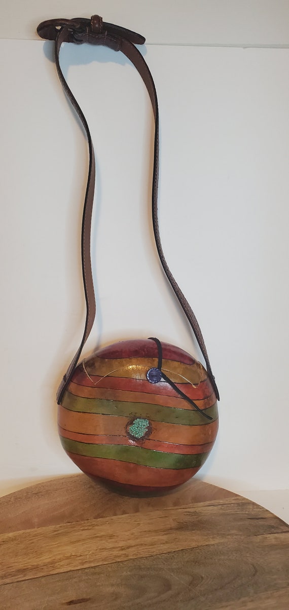 Vintage Gourd Purse 6 3/4" x 6 3/4" - image 1