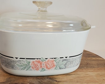 Corning Ware Silk & Roses Casserole A-3-B