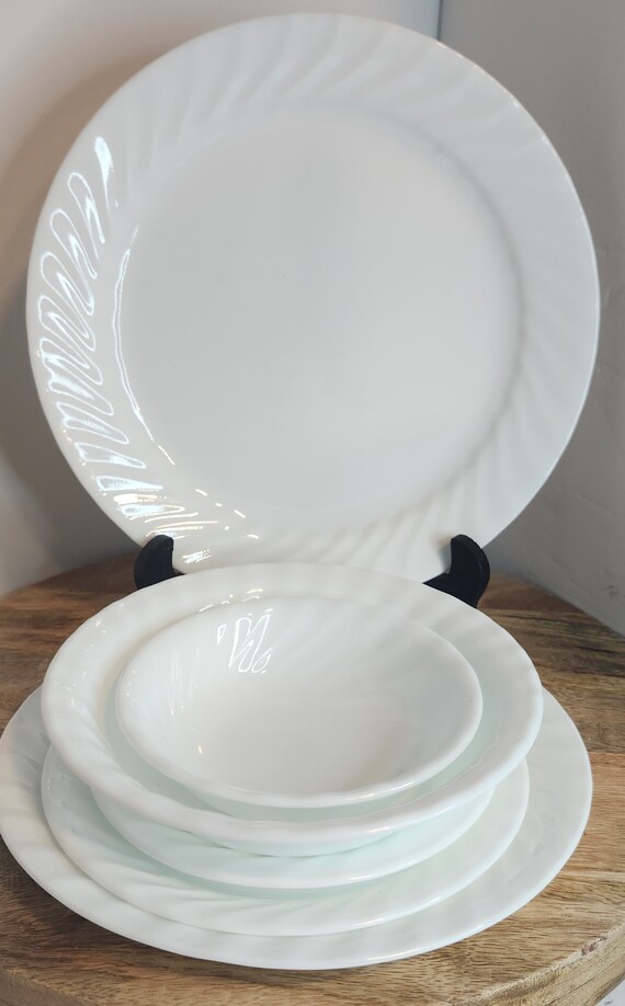 Corelle Enhancements White Swirl Seperates Etsy