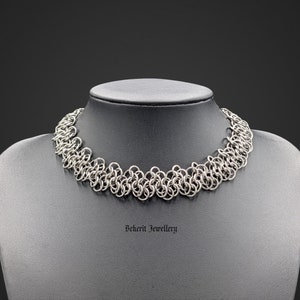 Chainmail stainless steel necklace medieval style