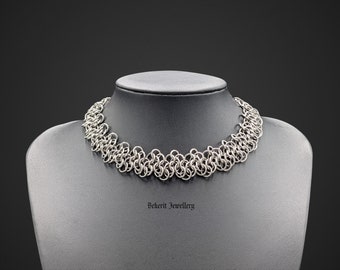 Chainmail stainless steel necklace medieval style