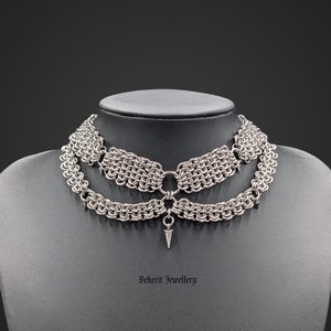 Chainmail gothic stainless steel choker