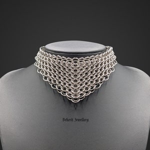 Chainmail gothic stainless steel choker