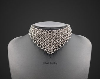 Chainmail gothic stainless steel choker