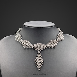 Chainmail stainless steel necklace medieval-style