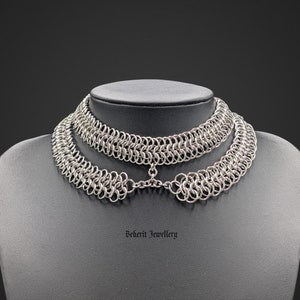 Chainmail stainless steel gothic choker