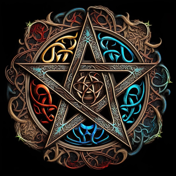 Wiccan Pentagram and Pentacle Art 4k+