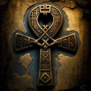 The Egyptian Ankh, AKA The Key of Life Digital Art, 5 uniquely different downloads for one low price!