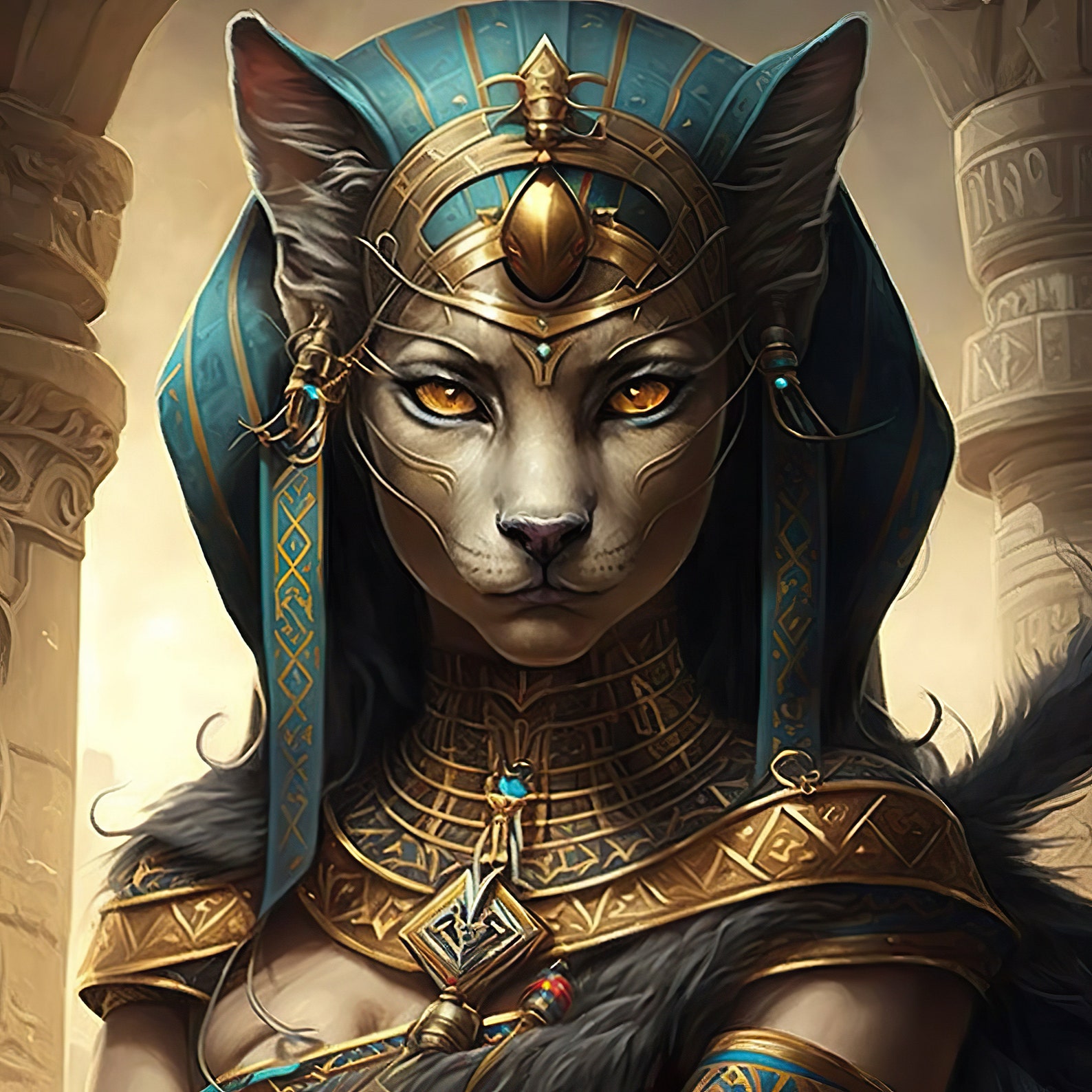 Egyptian Goddess Bastet Art 4k+ - Instant Download - Etsy