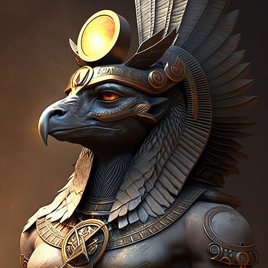 Egyptian Sun God Ra Digital Art 4k+ Resolution. Perfect for Tablet