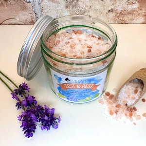 Zest & Rest Magnesium Bath Soak – Mood-Boosting Bergamot, English Lavender | Vegan, All Natural Eco-Friendly Epsom Salts Pink Himalayan Salt