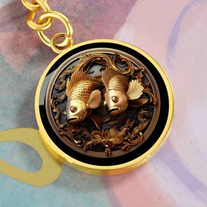 Brelok 3D ze znakiem zodiaku RYBY z grawerem: Wyjątkowy prezent dla fanów astrologii