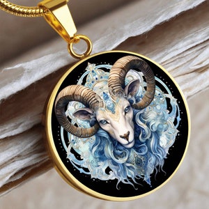 Naszyjnik znak zodiaku Baran Biżuteria duchowa, personalizowane prezenty, naszyjnik wykonany ze stali nierdzewnej lub 18K złota w pudełku prezentowym,