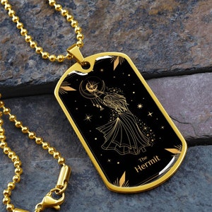Tarot-Anhänger, der Eremit, Weisheit, Sinn des Lebens, Weltentfremdung, kostenlose Gravur