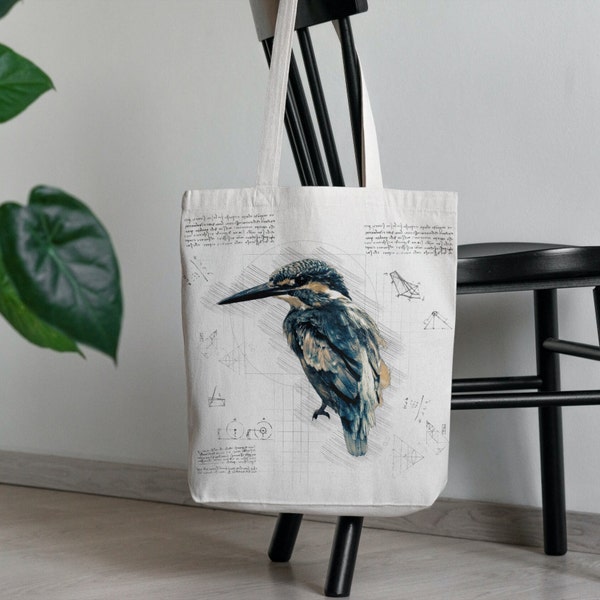 Eisvogel, Eisvogeltasche Tragetasche Baumwollbeutel Stoffbeutel Jutebeutel Totebag Bag Tasche Beutel Baumwolle Cotton  - Organic Tote-Bag