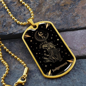 Tarot-Anhänger, das Gericht, Neubeginn, Auferstehung, Ehrlichkeit, kostenlose Gravur