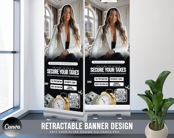 Tax Season Retractable Banner, Tax Services Retractable Banner, Tax Refund Banner, Tax Preparation, Tax and Credit Repair Banner, Finance