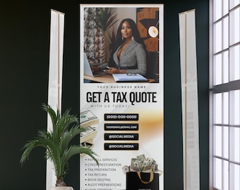 DIY Tax Season Retractable Banner, Tax Services Retractable Banner, Tax Refund Banner, Tax Preparation, Tax and Credit Repair Banner