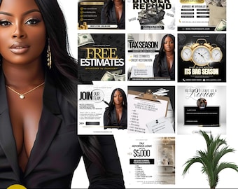 Tax Prep Bundle, Tax Prep Instagram, Tax Prep Flyer Bundle, Tax Flyer Template, Prep Flyers Bundle, Tax Prep Templates, Tax Preparation Post