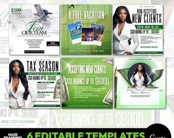 6 Tax Prep Services Flyers, Tax prep, Tax Season Flyers, Canva templates, Tax Flyers, Credit Repairs, Tax templates, Taxes 2023