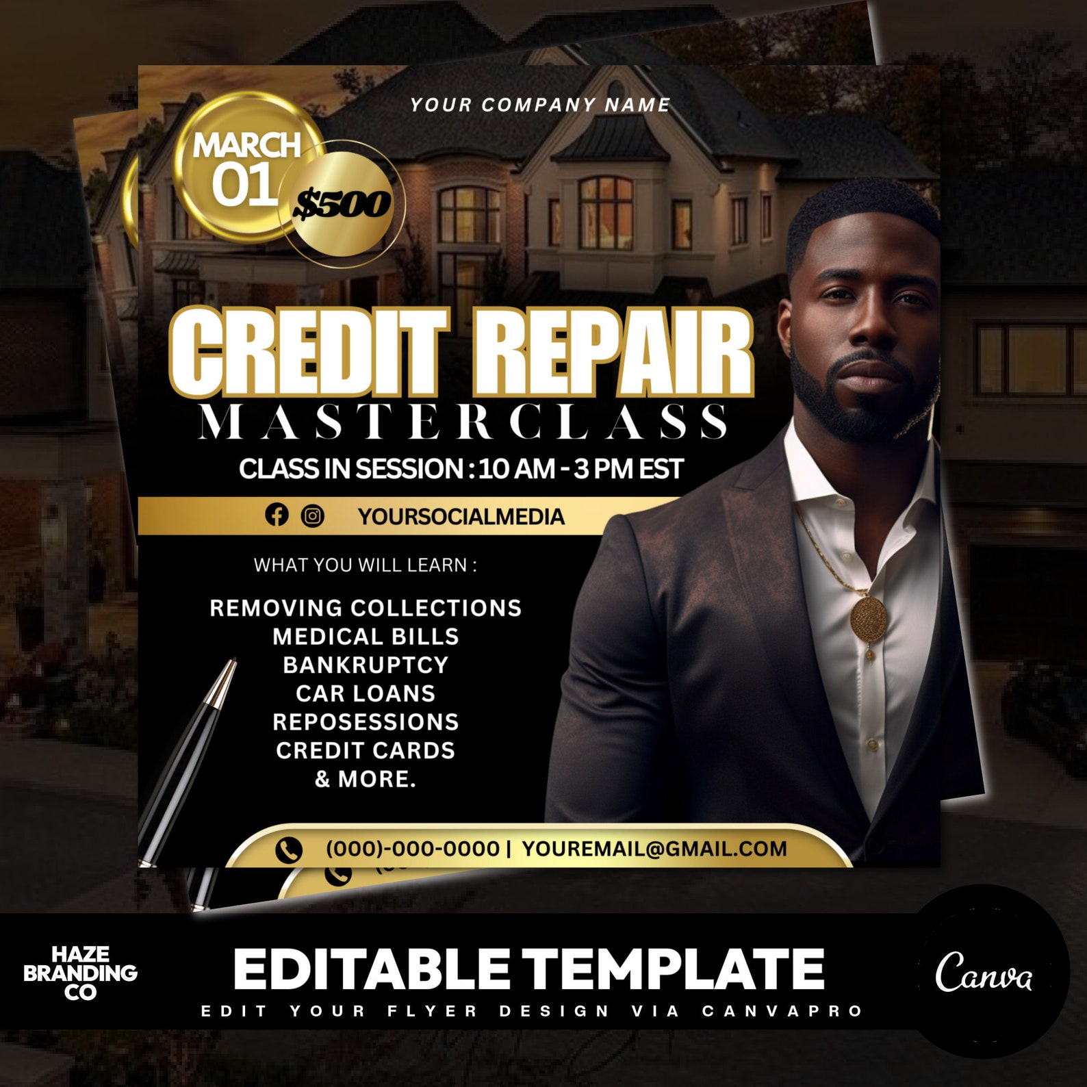 Credit Repair Flyer, Credit Restoration Templates, DIY Social Media Content, Credit Repair